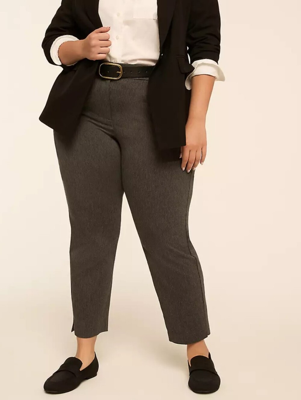 Lane Bryant Classic Straight-Leg Dress Pants in Charcoal Gray